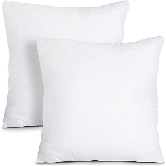 Bedding Throw Pillows Insert (Pack of 2, White) - 12 x 12 Inches Bed and Pillows - Picture 7 of 7